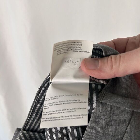 Hugo Boss Wool Dress Pants 32 Grey Flat Front Zip Hook Eye Pockets Lightweight - Picture 9 of 9